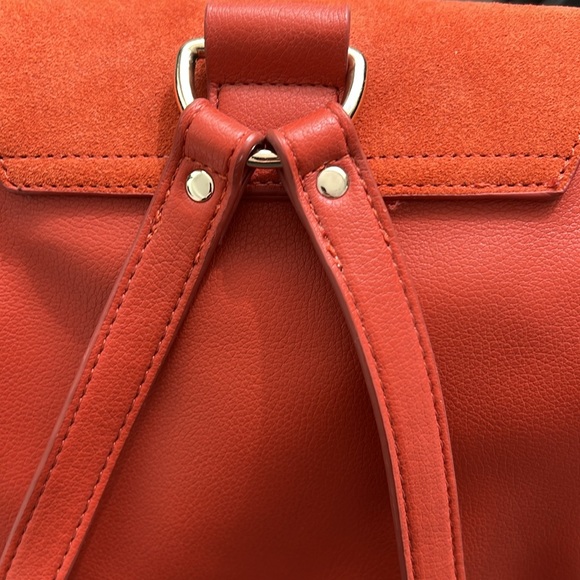 Zara faux leather/suede orange backpack - Picture 5 of 11